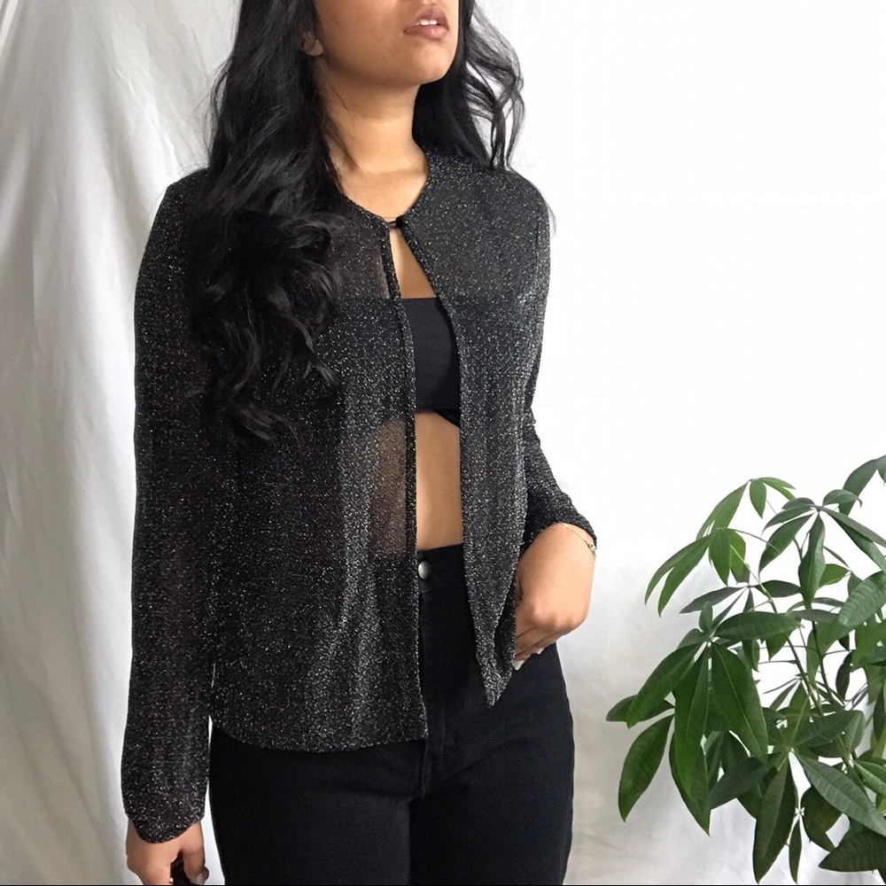 Vintage sheer cropped cardigan